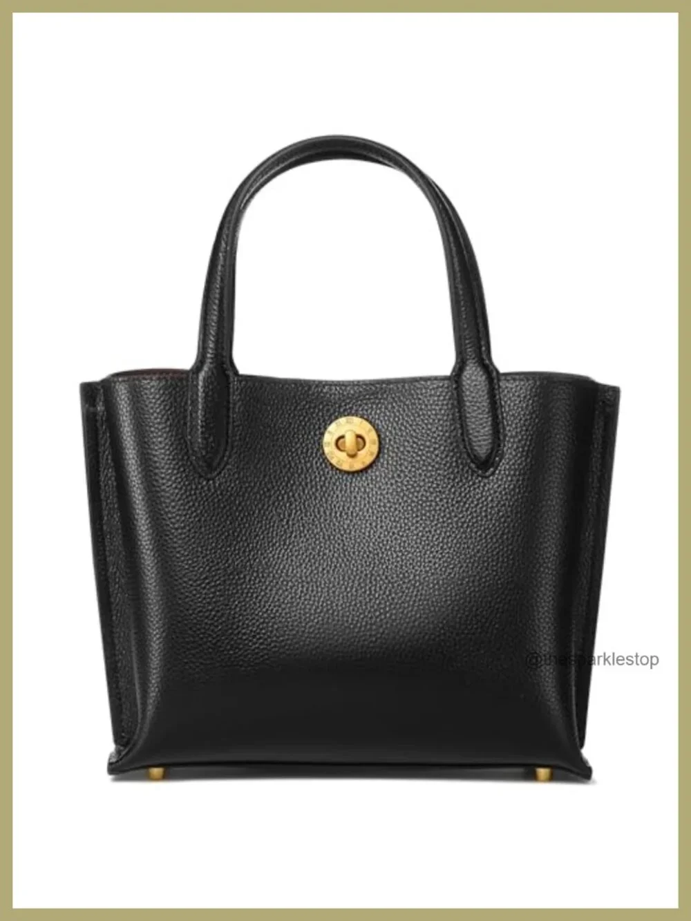 Genuine Leather Satchel Tote Bag Women's Medium Handbag with Gold Hardware